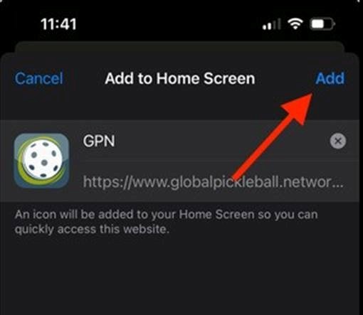 GPN Add to Home Screen Step 3
